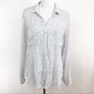 Cloth & Stone Sheer Blouse Floral Hi-Low Hem L/S